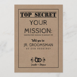 Top Secret Mission - Junior Groomsman Proposal Invitation