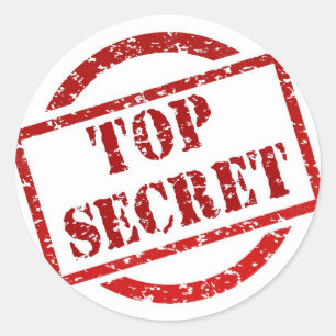 Top Secret Stamp Classic Round Sticker, Glossy Sticker