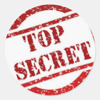 Top secret sticker. classic round sticker