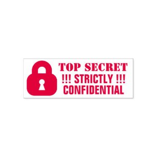 Top Secret strictly confidential keyhole padlock Self-inking Stamp