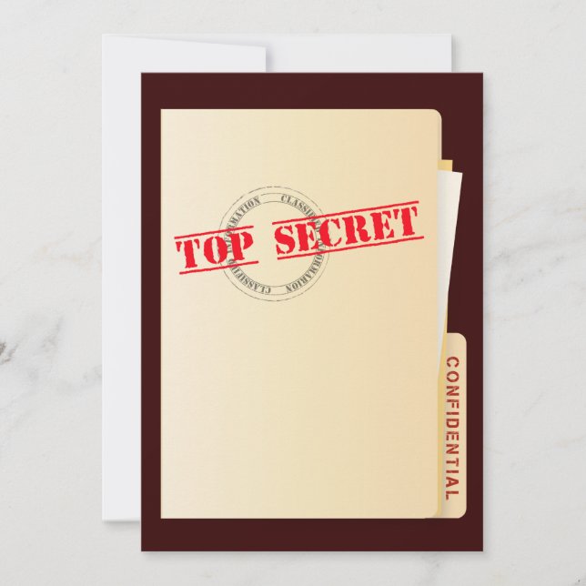 Top Secret Surprise Birthday Party Custom Invites (Front)