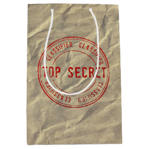 Top Secret Wrinkled Paper Novelty Gift Bag
