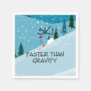 TOP Ski Faster Napkin