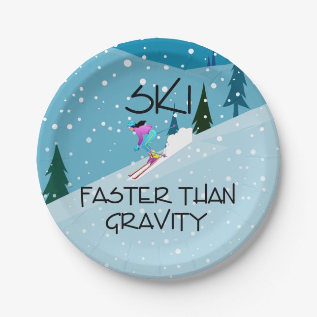 TOP Ski Faster Paper Plate (Front)