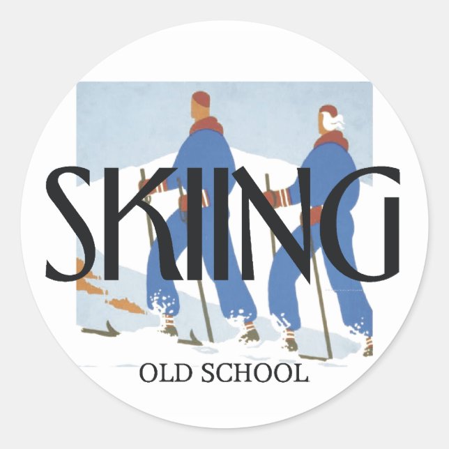 TOP Skiing Classic Round Sticker (Front)