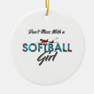 TOP Softball Girl Ceramic Tree Decoration