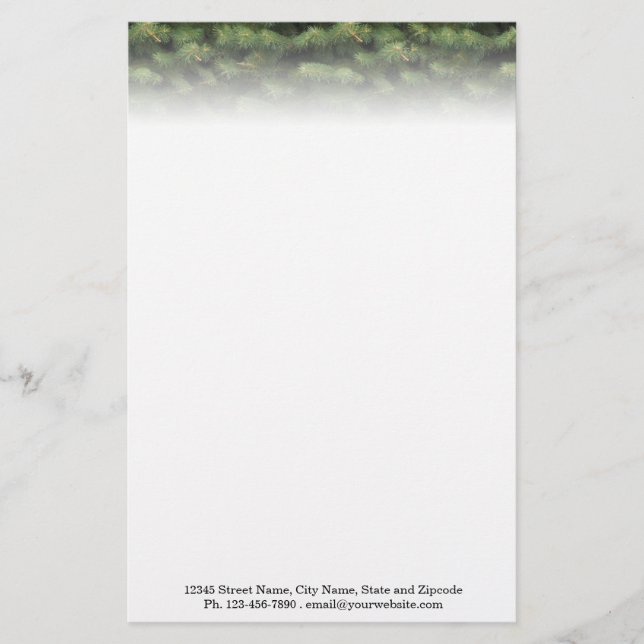 Top Spruce Border Stationery (Front)