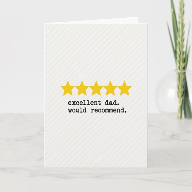 Top Star Excellent Dad Card (Front)
