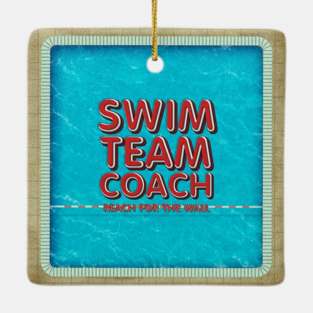 TOP Swim Coach Ceramic Tree Decoration (Back)