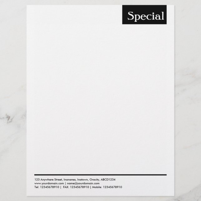 Top Tag - Black Letterhead Template (Front)