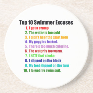 Top Ten Swimmers Excuses Coaster