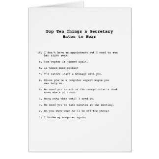 Top Ten Things card