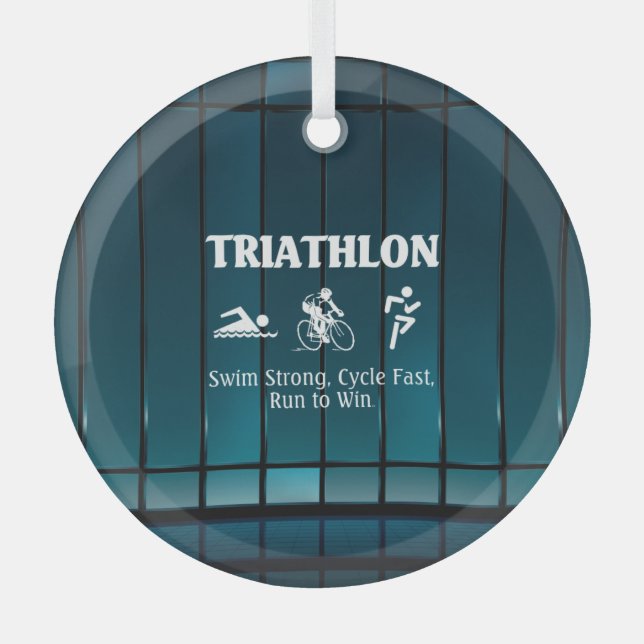 TOP Triathlon Glass Ornament (Front)