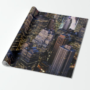 TOP VIEW OF CITY BUILDING WRAPPING PAPER