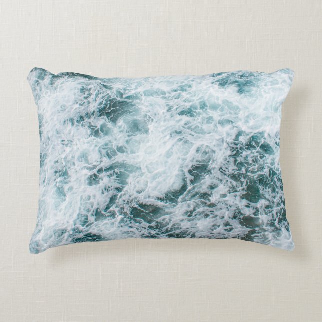 Top view of ocean waves decorative cushion (Front)