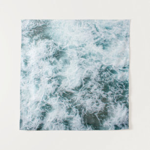 Top view of ocean waves tapestry