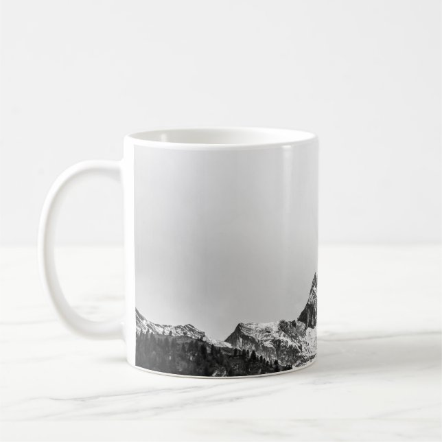 TOP VIEW OF SNOWY MOUNTAIN COFFEE MUG (Left)