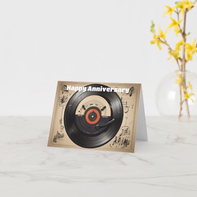 top view record surrounded by music notes (Yellow Flower)
