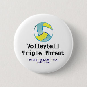 TOP Volleyball Triple Threat 6 Cm Round Badge