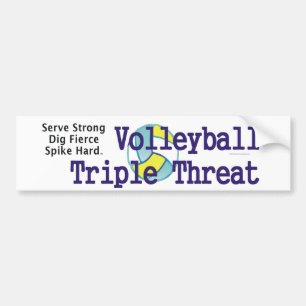 TOP Volleyball Triple Threat Bumper Sticker