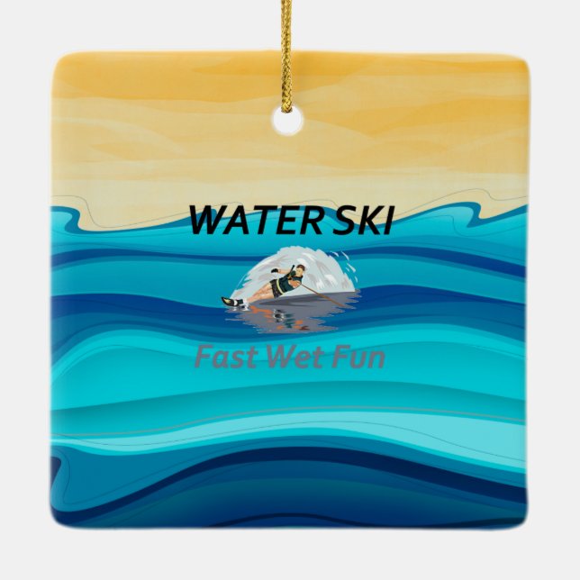 TOP Water Ski Ceramic Ornament (Back)