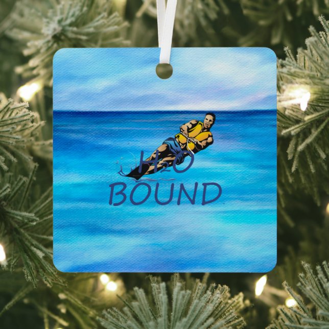 TOP Water Skiing Metal Ornament (Insitu)
