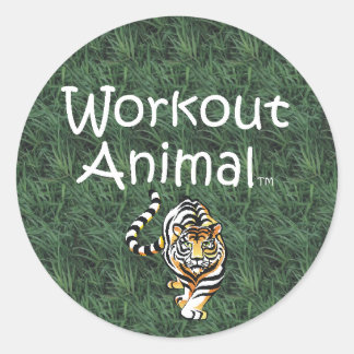 TOP Workout Animal Classic Round Sticker