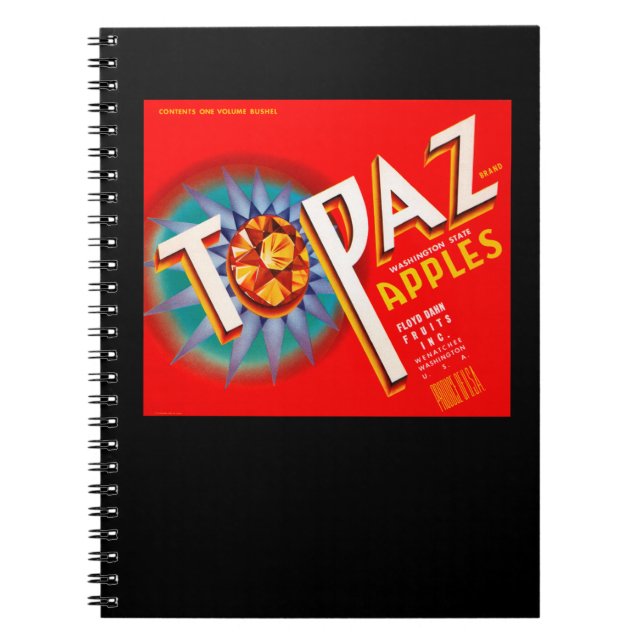Topaz Apple Label Spiral Notebook (Front)