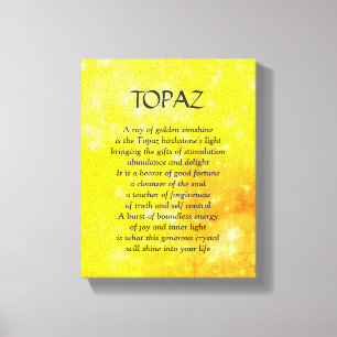 Topaz birthstone - November poem art canvas Print