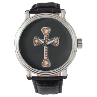 "Topaz" Christian Cross in Silver Watch
