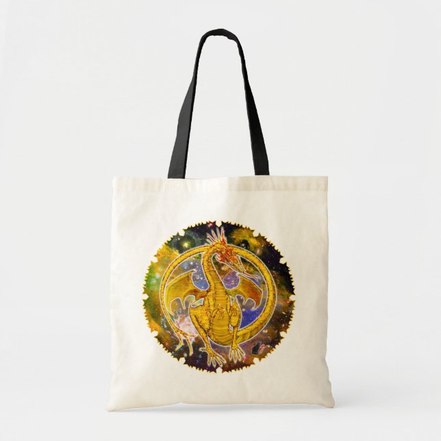 Topaz Cosmic Dragon Tote Bag (Front)