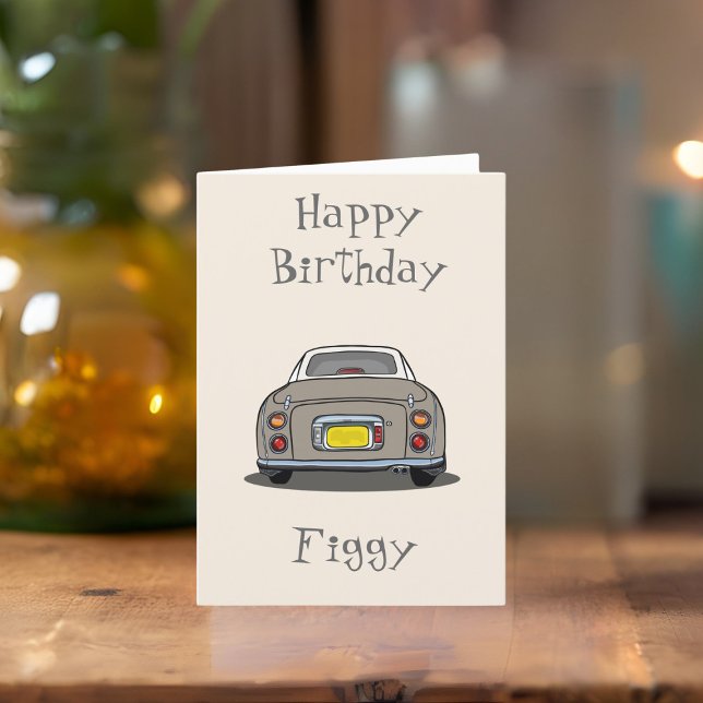 Topaz Figaro Car Figarations Happy Birthday Card (Happy Birthday to your Topaz Mist Figaro! Send them this card. They'll love you even more!)