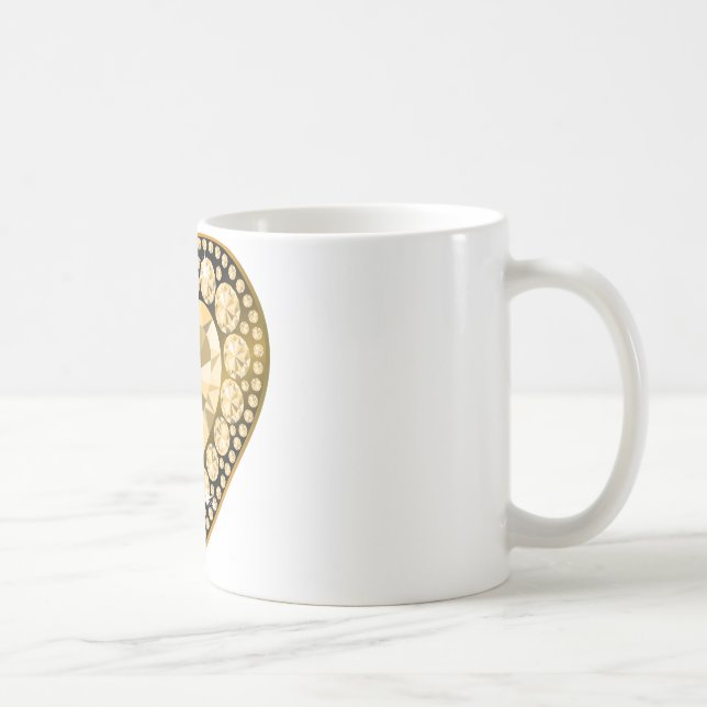 Topaz Gem Heart Coffee Mug (Right)