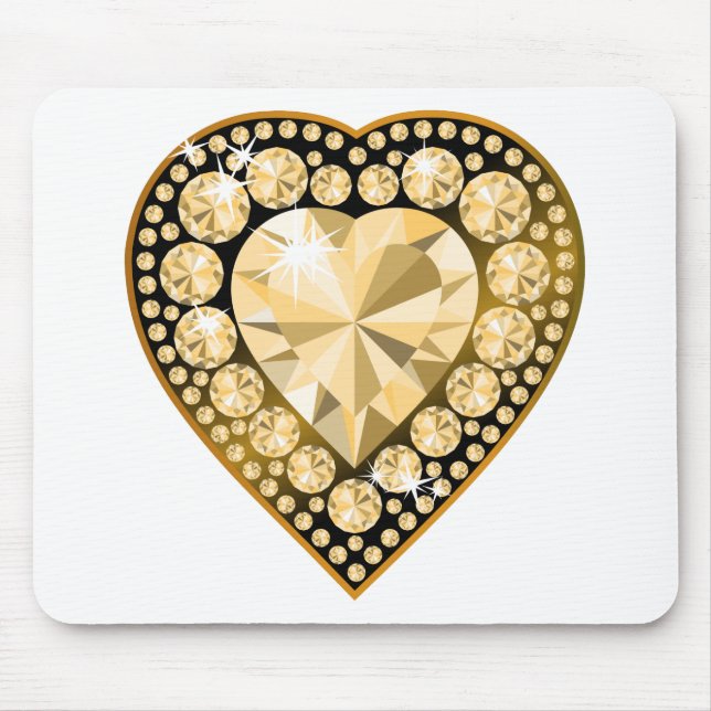 Topaz Gem Heart Mouse Pad (Front)