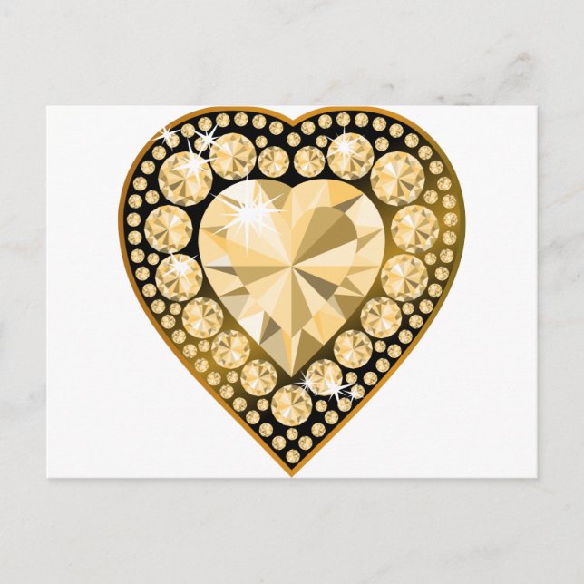Topaz Gem Heart Postcard (Front)