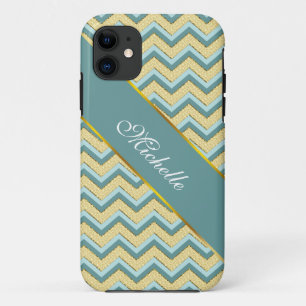 Topaz Glitter Chevron Pattern Case-Mate iPhone Case