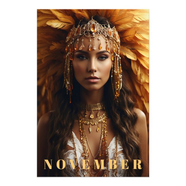 *~* Topaz NOVEMBER Headdress Birthstone AP53 Photo Print (Front)