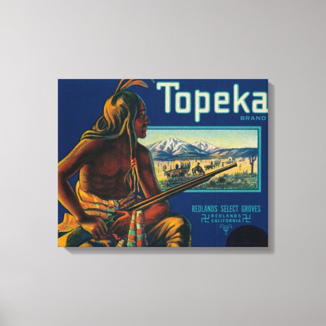 Topeka Brand Citrus Crate Label Canvas Print (Front)