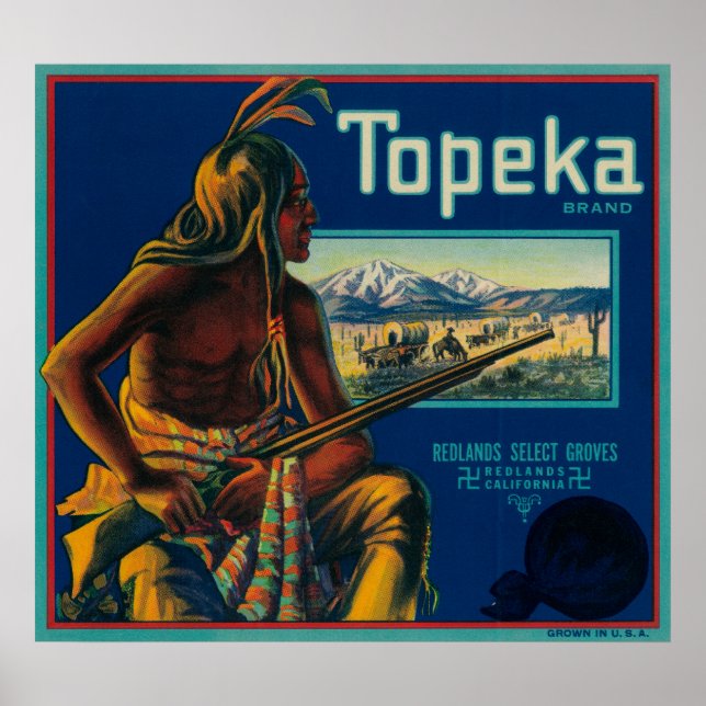 Topeka Brand Citrus Crate Label Poster (Front)