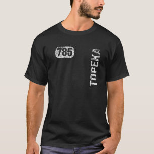 Topeka Kansas 785 Area Code Vintage Retro   T-Shirt