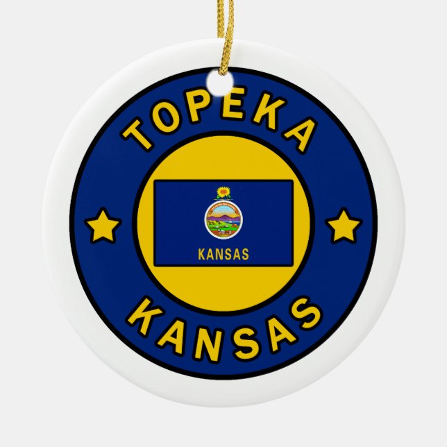 Topeka Kansas Ceramic Tree Decoration (Front)
