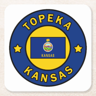 Topeka Kansas Square Paper Coaster