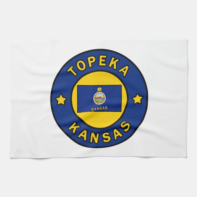 Topeka Kansas Tea Towel (Horizontal)