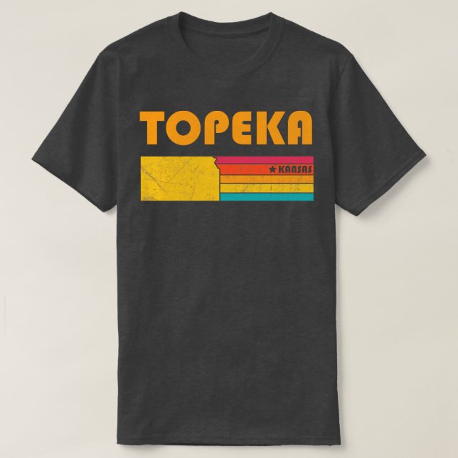 Topeka Kansas Vintage Distressed Souvenir T-Shirt (Design Front)