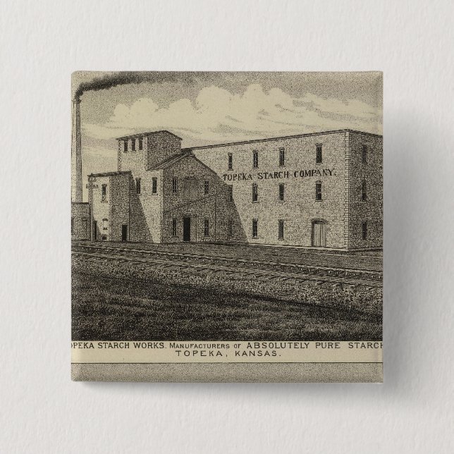Topeka Starch Worksand Residence of DM Howard 15 Cm Square Badge (Front)