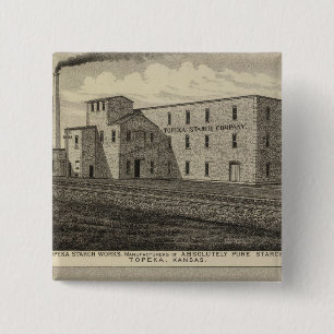 Topeka Starch Worksand Residence of DM Howard 15 Cm Square Badge