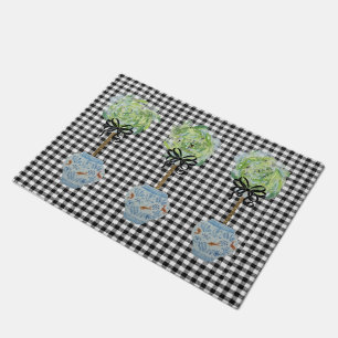 Topiaries Blue and White Ginger Jar Doormat Rug
