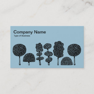 Topiary - Black on Pale Blue Business Card