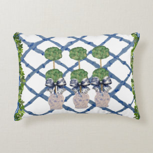 Topiary Chinoiserie Ginger Jar Jars Lumbar  Decorative Cushion