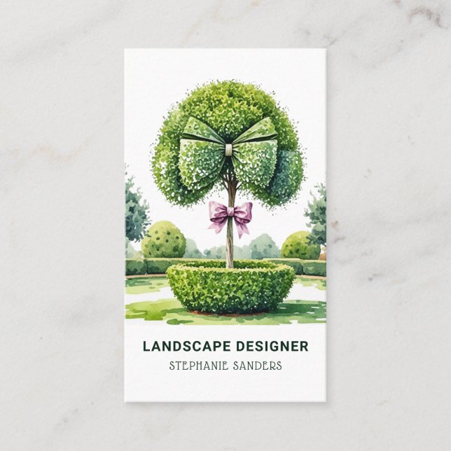 Topiary Landscape Designer Business Card (Front)